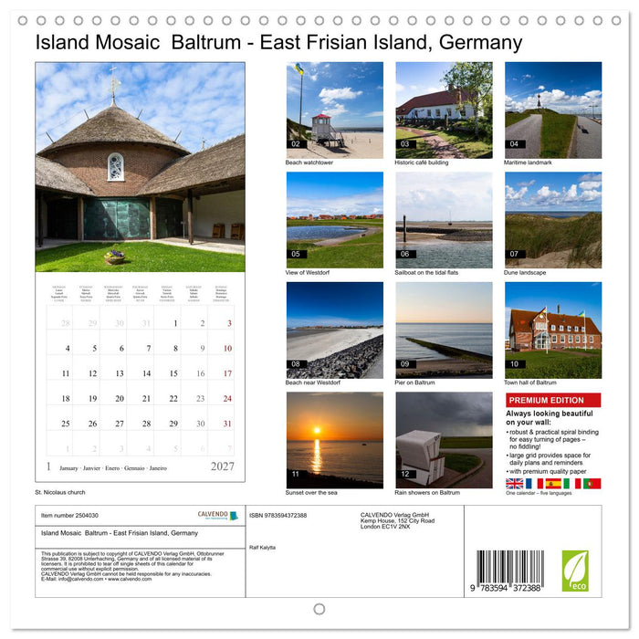 Island Mosaic Baltrum - East Frisian Island, Germany (CALVENDO Monthly Calendar 2027)