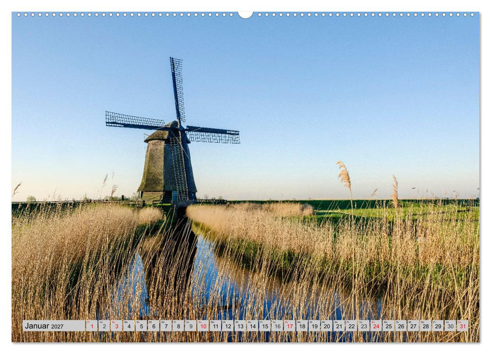 Im Zauber der Niederlande - Tulpenmeer und Windmühlen (CALVENDO Wandkalender 2027)