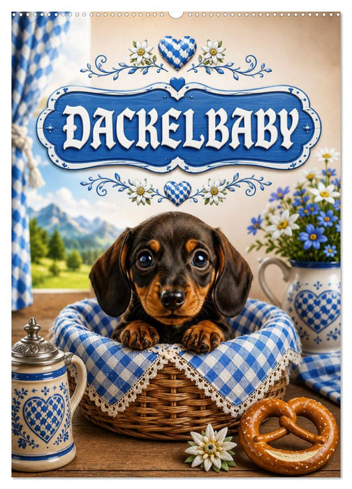Dackelbaby- A bissl frech, ganz vui liab! (CALVENDO Wandkalender 2027)