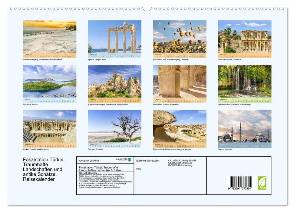 Faszination Türkei. Traumhafte Landschaften und antike Schätze. Reisekalender (CALVENDO Premium Wandkalender 2027)
