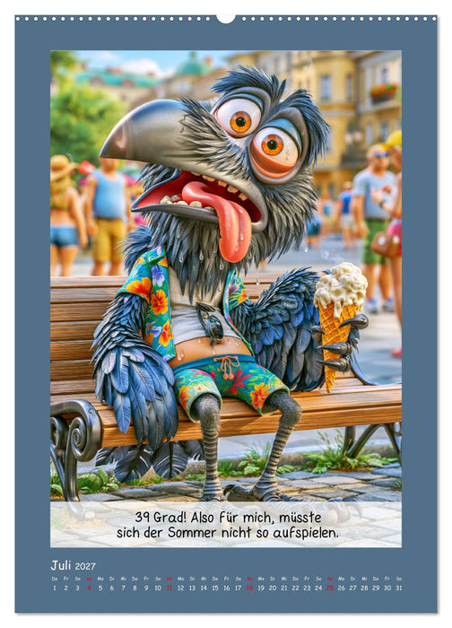 Gemeine Raben. Schräg, schwarz und schadensfroh (CALVENDO Premium Wandkalender 2027)