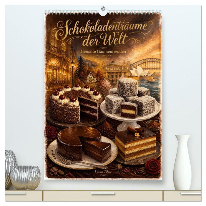 Schokoladenträume der Welt - Gemalte Gaumenfreuden (CALVENDO Premium Wandkalender 2027)