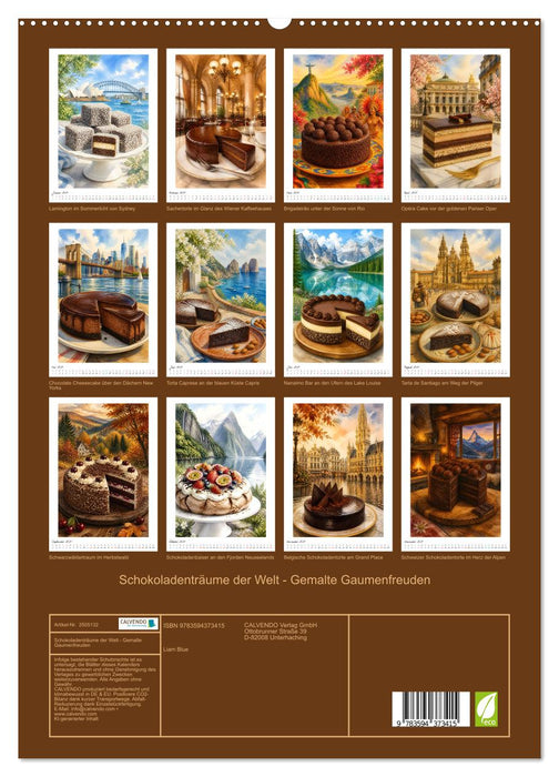Schokoladenträume der Welt - Gemalte Gaumenfreuden (CALVENDO Premium Wandkalender 2027)
