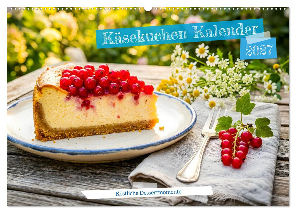 Käsekuchen Kalender - Köstliche Dessertmomente (CALVENDO Wandkalender 2027)