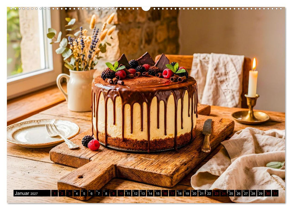 Käsekuchen Kalender - Köstliche Dessertmomente (CALVENDO Wandkalender 2027)