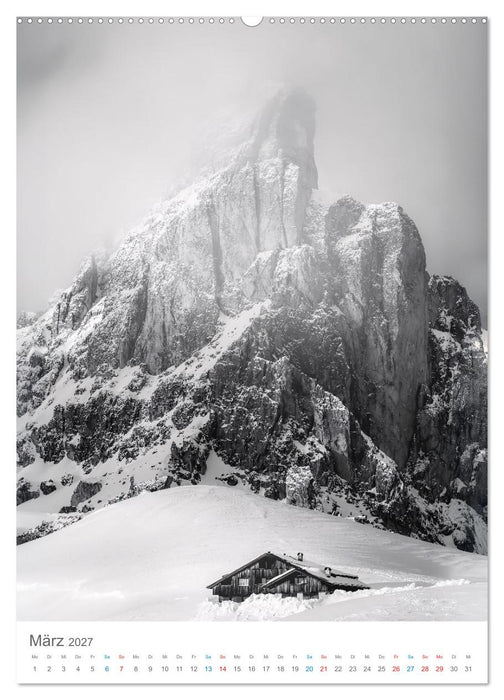 Faszination Alpen in Schwarz-Weiß (CALVENDO Wandkalender 2027)