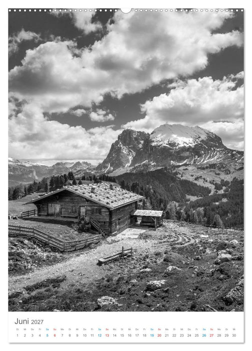 Faszination Alpen in Schwarz-Weiß (CALVENDO Wandkalender 2027)