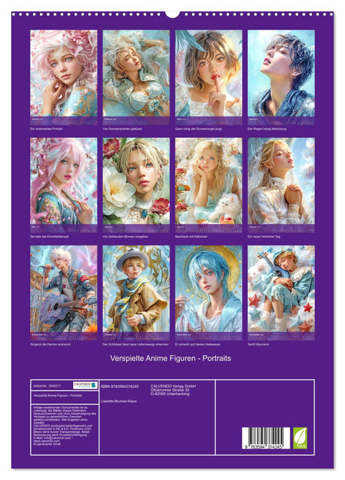 Verspielte Anime Figuren - Portraits (CALVENDO Premium Wandkalender 2027)
