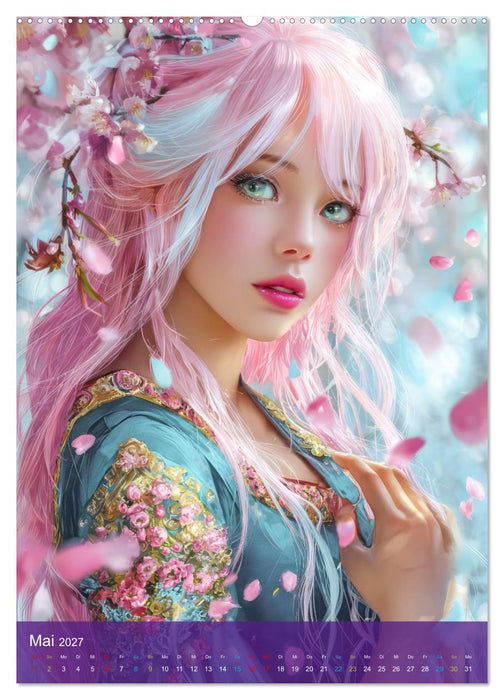 Verspielte Anime Figuren - Portraits (CALVENDO Premium Wandkalender 2027)
