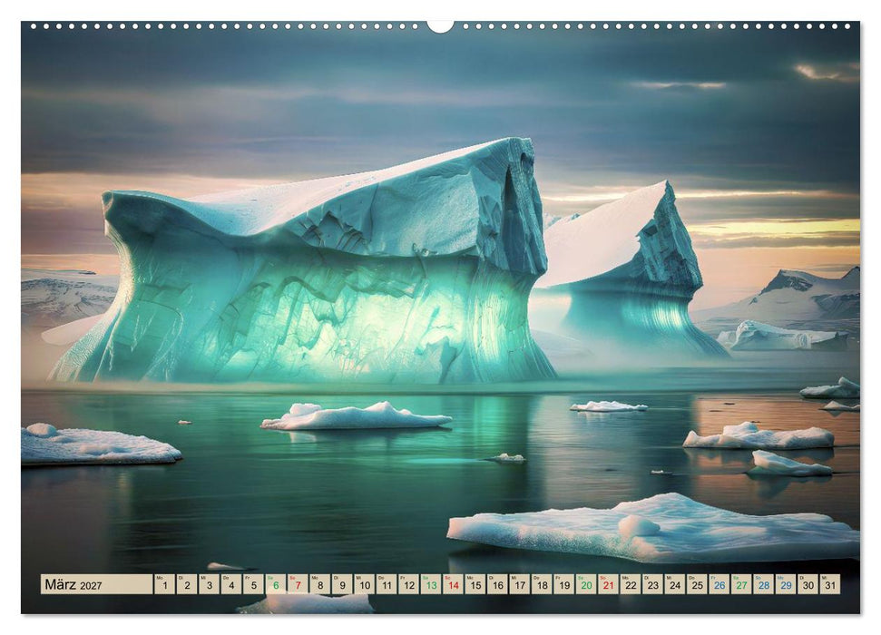 Eisberge in Langzeitbelichtung (CALVENDO Wandkalender 2027)
