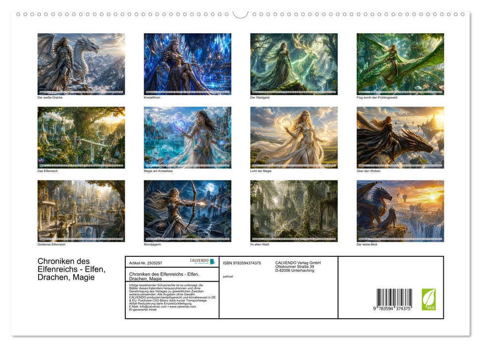 Chroniken des Elfenreichs - Elfen, Drachen, Magie (CALVENDO Premium Wandkalender 2027)
