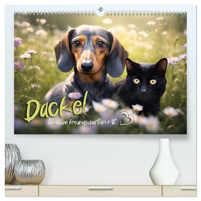 Dackel - tierische Freundschaften mit Herz (CALVENDO Premium Wandkalender 2027)
