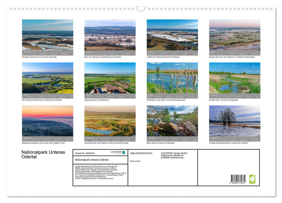Nationalpark Unteres Odertal (CALVENDO Wandkalender 2027)