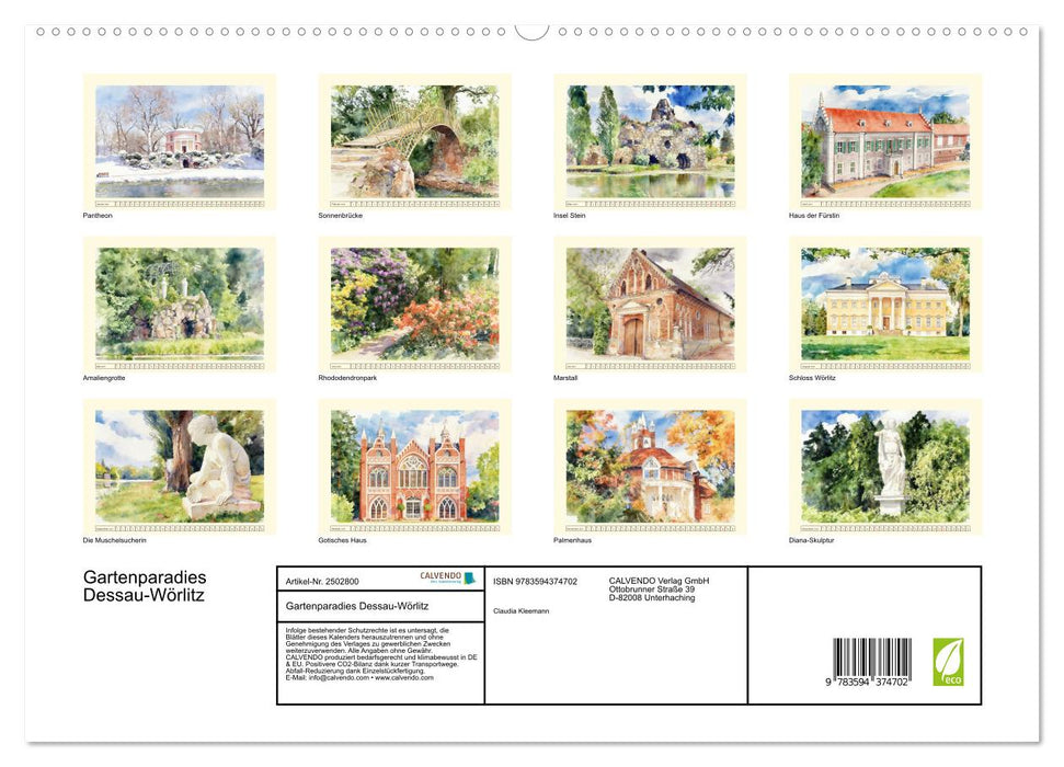 Gartenparadies Dessau-Wörlitz (CALVENDO Premium Wandkalender 2027)