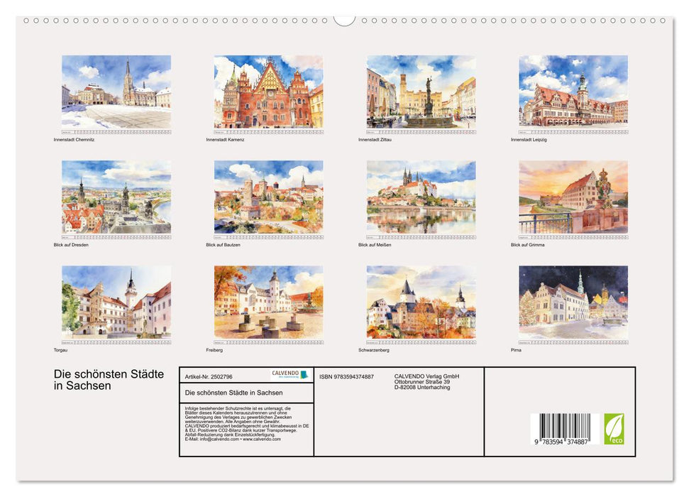 Die schönsten Städte in Sachsen (CALVENDO Premium Wandkalender 2027)