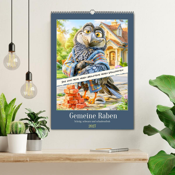 Gemeine Raben. Schräg, schwarz und schadensfroh (CALVENDO Wandkalender 2027)