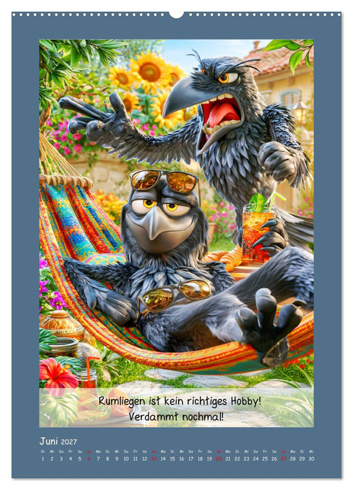 Gemeine Raben. Schräg, schwarz und schadensfroh (CALVENDO Wandkalender 2027)