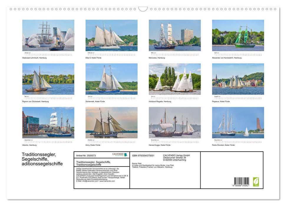 Traditionssegler, Segelschiffe, Traditionssegelschiffe (CALVENDO Wandkalender 2027)