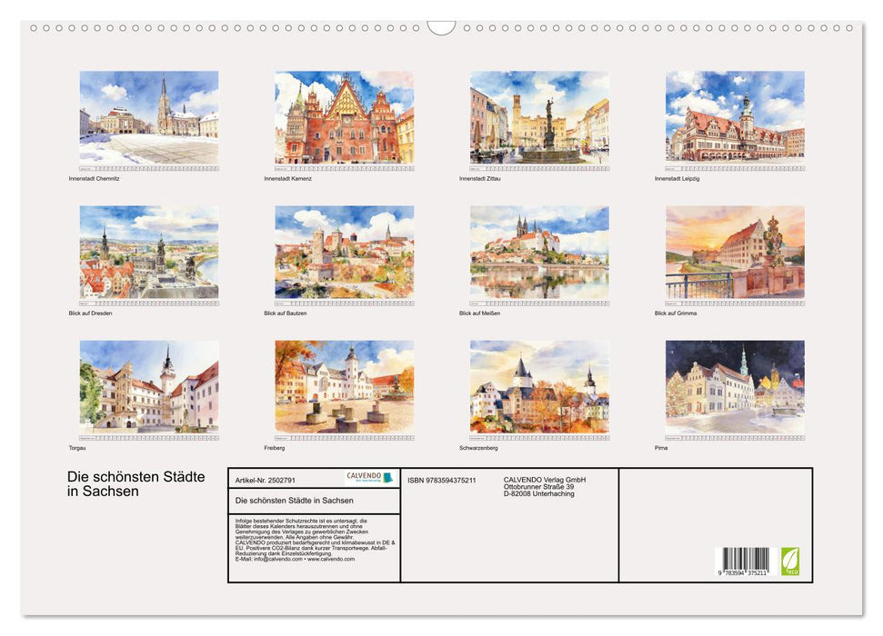 Die schönsten Städte in Sachsen (CALVENDO Wandkalender 2027)