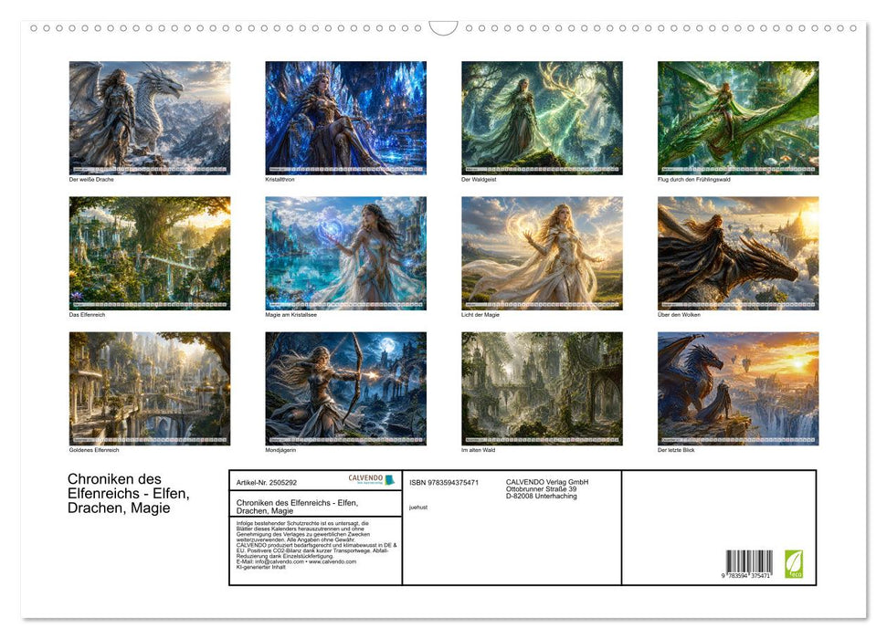 Chroniken des Elfenreichs - Elfen, Drachen, Magie (CALVENDO Wandkalender 2027)