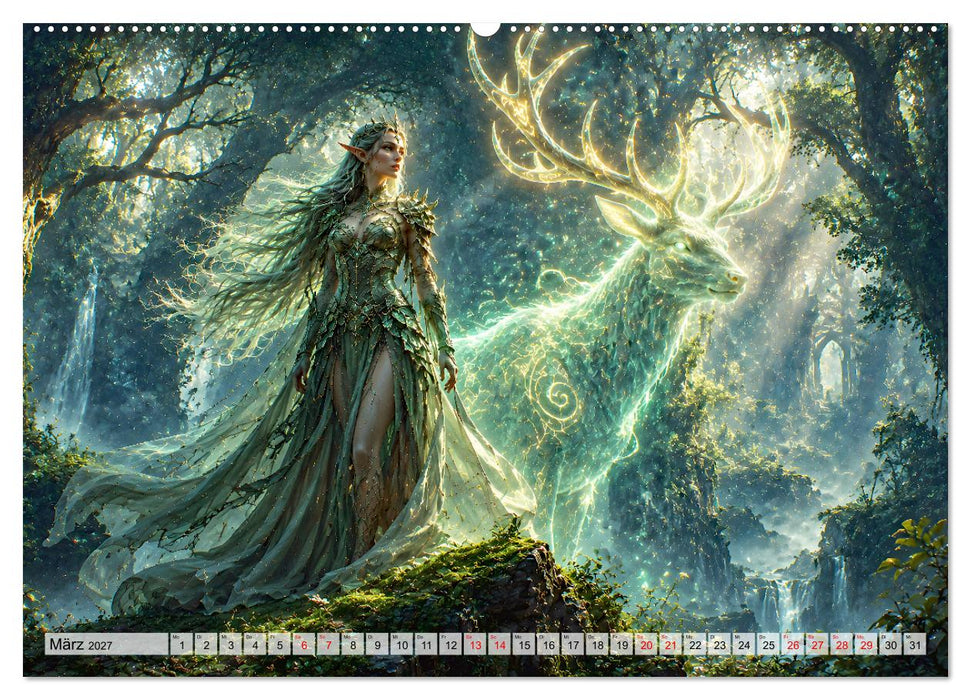 Chroniken des Elfenreichs - Elfen, Drachen, Magie (CALVENDO Wandkalender 2027)