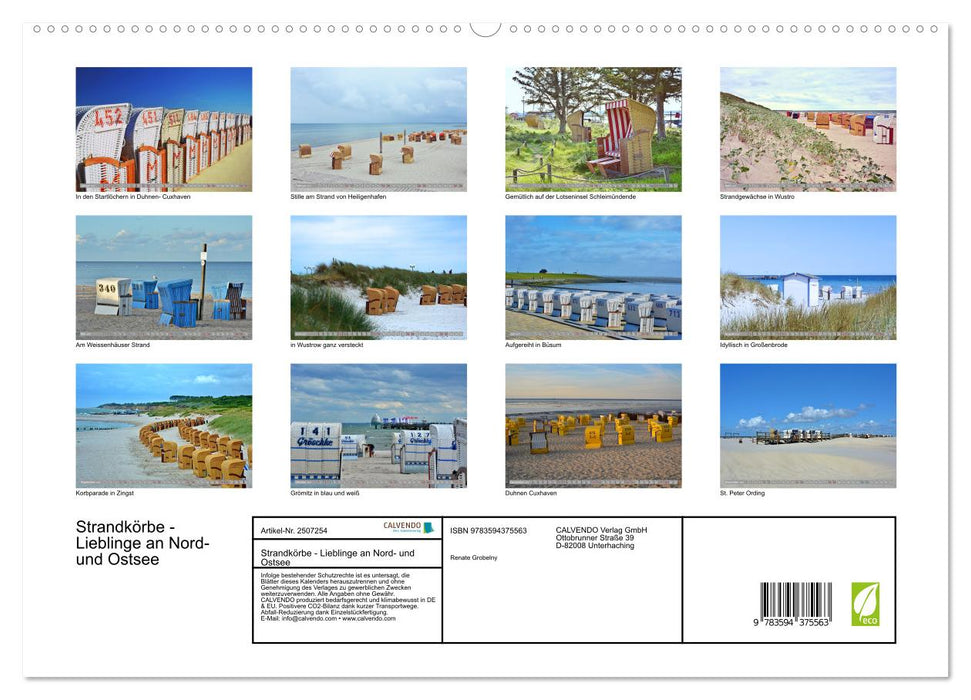 Strandkörbe - Lieblinge an Nord- und Ostsee (CALVENDO Premium Wandkalender 2027)