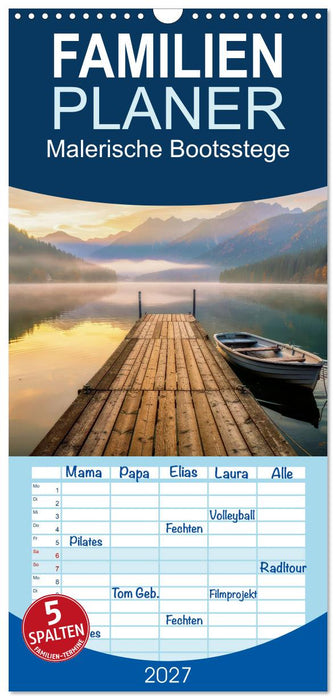 Malerische Bootsstege (CALVENDO Familienplaner 2027)