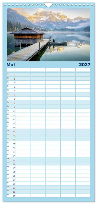 Malerische Bootsstege (CALVENDO Familienplaner 2027)
