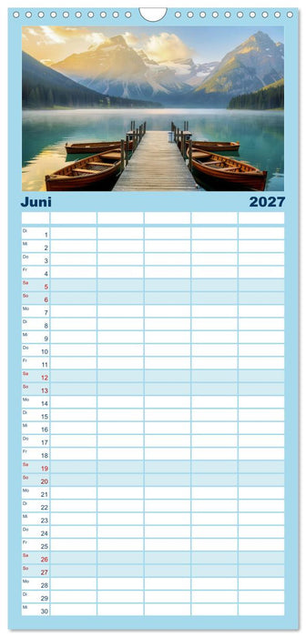 Malerische Bootsstege (CALVENDO Familienplaner 2027)