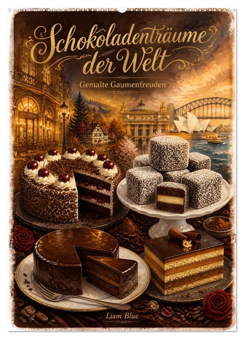 Schokoladenträume der Welt - Gemalte Gaumenfreuden (CALVENDO Wandkalender 2027)