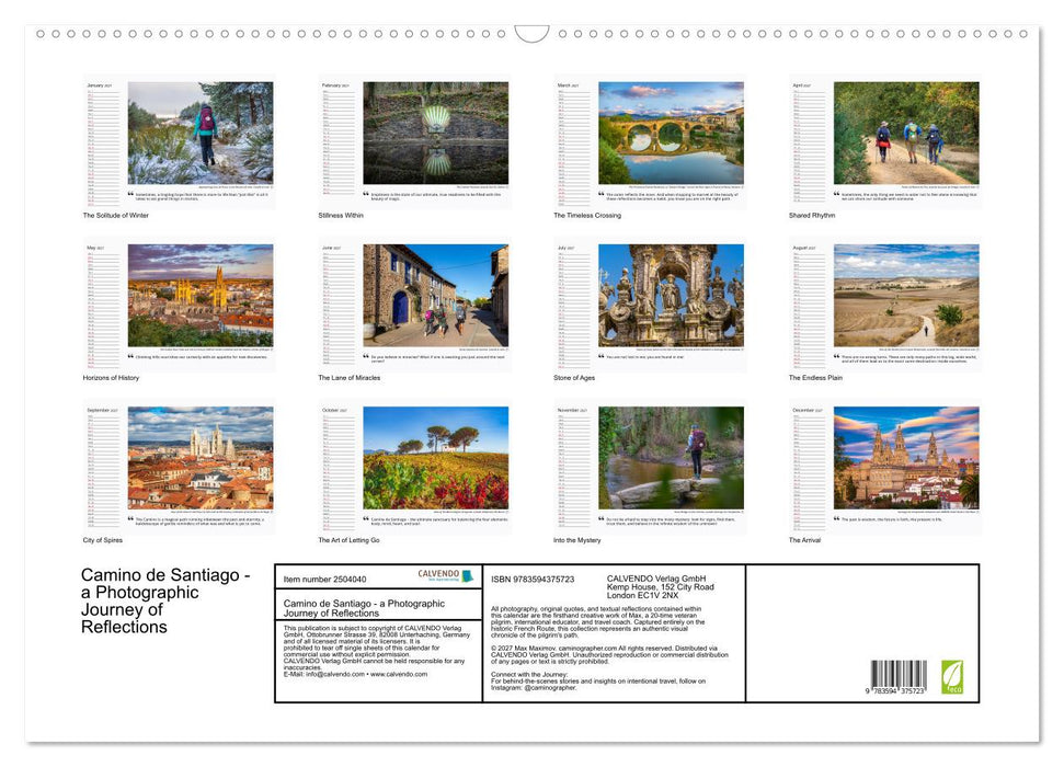 Camino de Santiago - a Photographic Journey of Reflections (CALVENDO Monthly Calendar 2027)