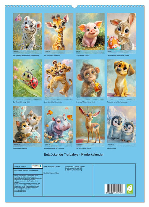 Entzückende Tierbabys - Kinderkalender (CALVENDO Premium Wandkalender 2027)