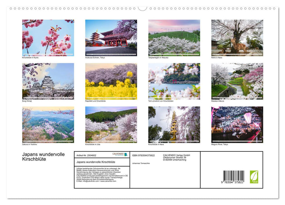 Japans wundervolle Kirschblüte (CALVENDO Premium Wandkalender 2027)