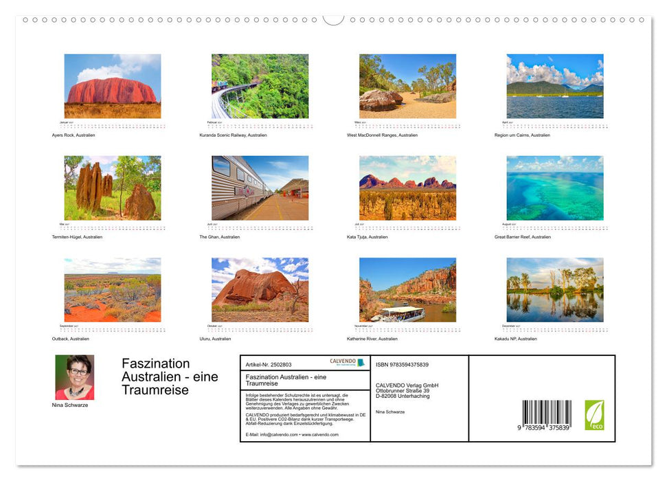 Faszination Australien - eine Traumreise (CALVENDO Premium Wandkalender 2027)