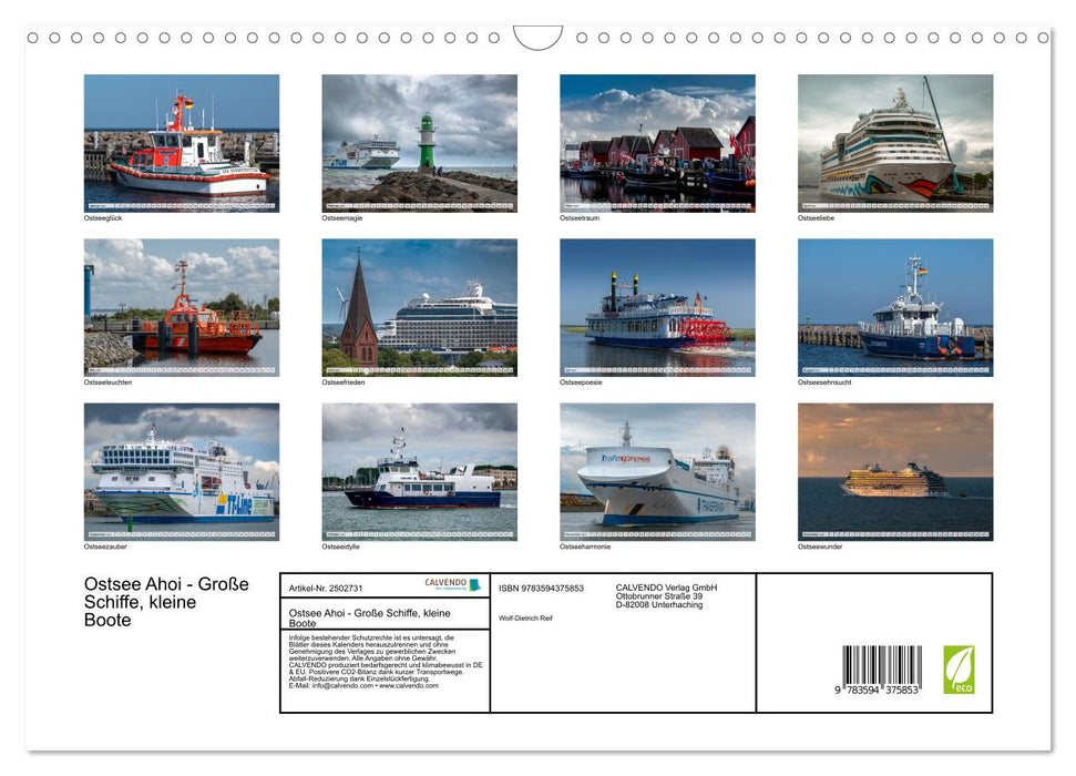 Ostsee Ahoi - Große Schiffe, kleine Boote (CALVENDO Wandkalender 2027)