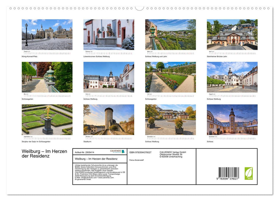 Weilburg – Im Herzen der Residenz (CALVENDO Premium Wandkalender 2027)