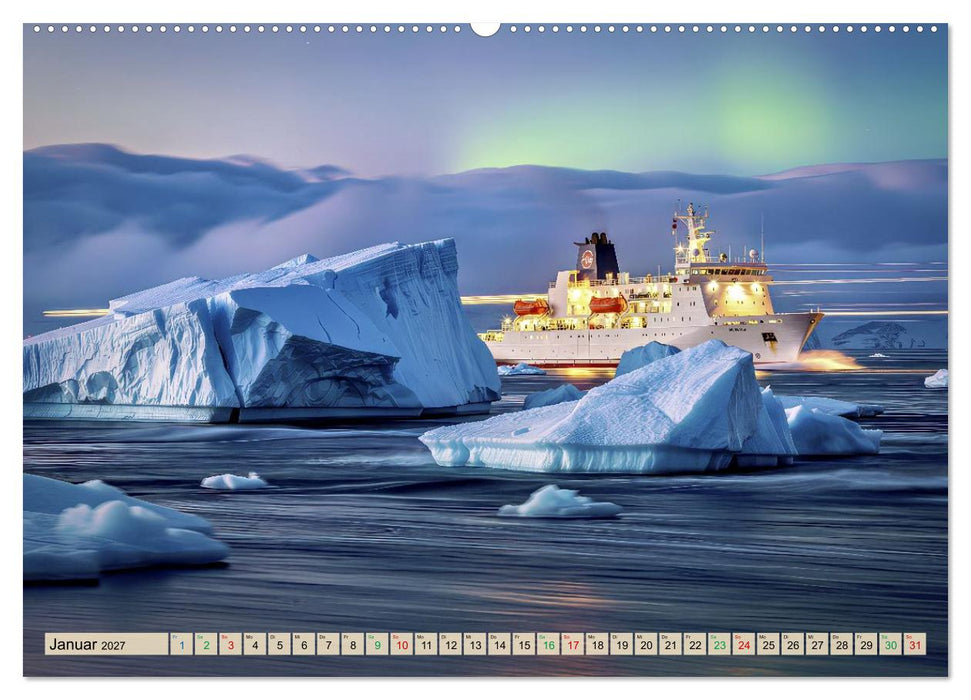 Eisberge in Langzeitbelichtung (CALVENDO Premium Wandkalender 2027)