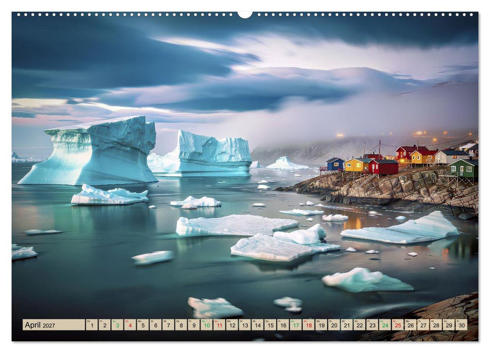 Eisberge in Langzeitbelichtung (CALVENDO Premium Wandkalender 2027)