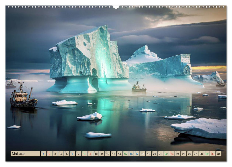 Eisberge in Langzeitbelichtung (CALVENDO Premium Wandkalender 2027)