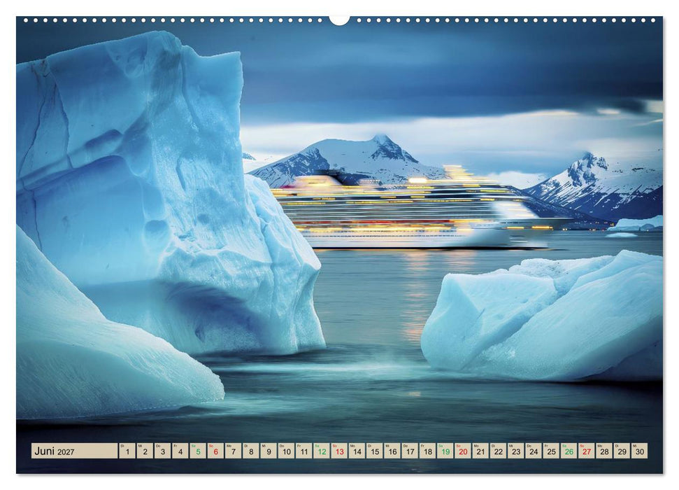 Eisberge in Langzeitbelichtung (CALVENDO Premium Wandkalender 2027)