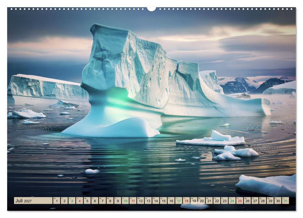 Eisberge in Langzeitbelichtung (CALVENDO Premium Wandkalender 2027)