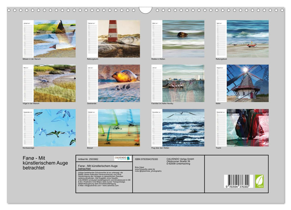 Fanø - Mit künstlerischem Auge betrachtet (CALVENDO Wandkalender 2027)