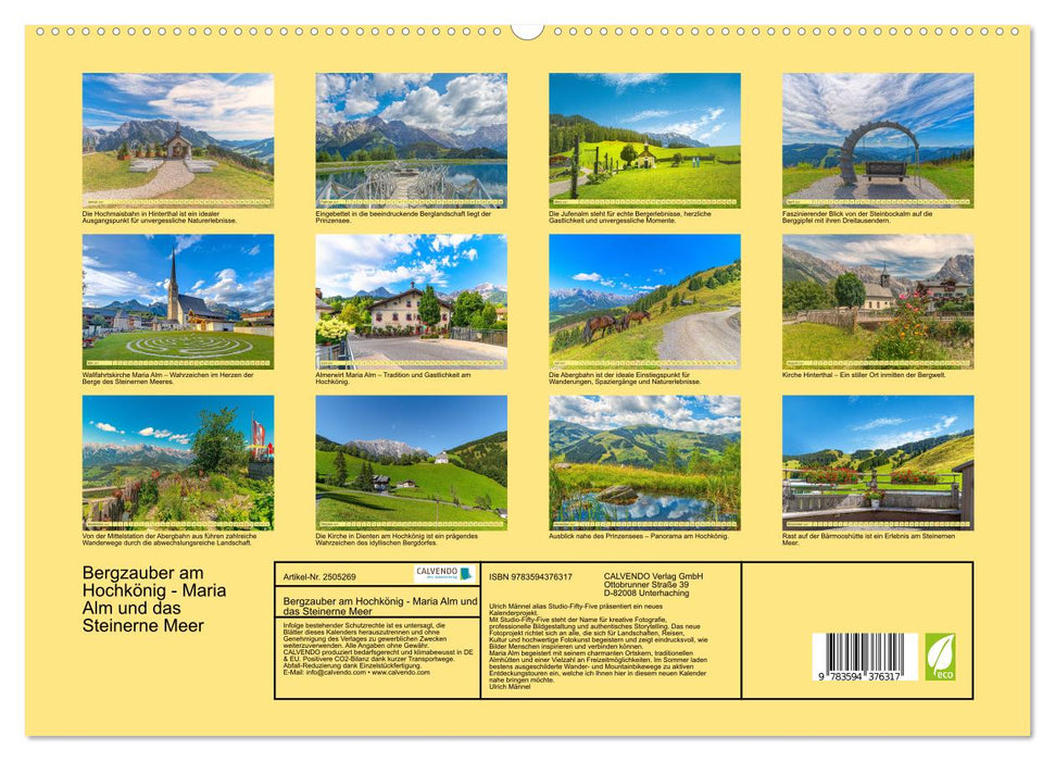 Bergzauber am Hochkönig - Maria Alm und das Steinerne Meer (CALVENDO Premium Wandkalender 2027)