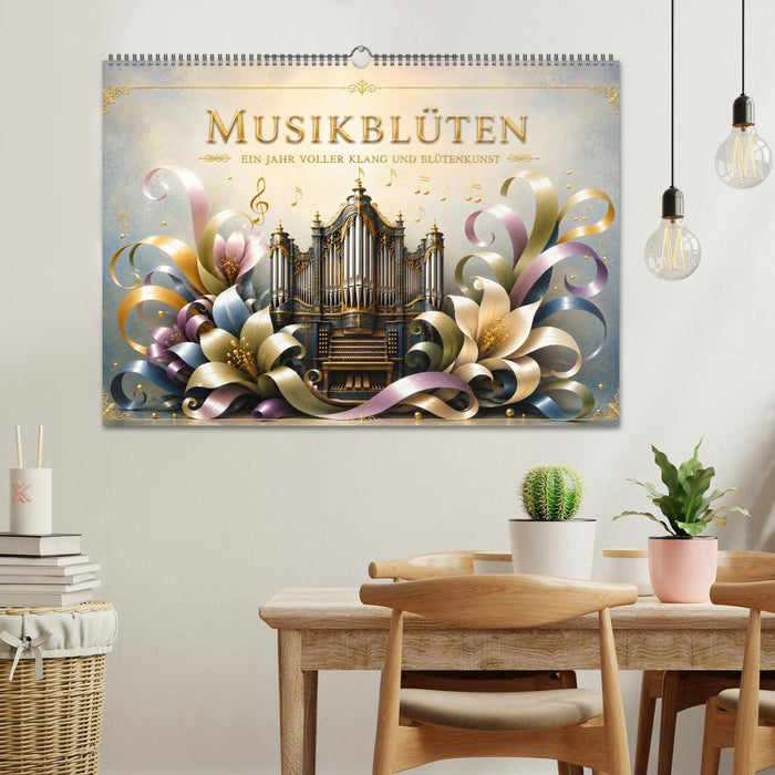 Musikblüten - 12 Monate voller Klang und Blütenkunst (CALVENDO Wandkalender 2027)