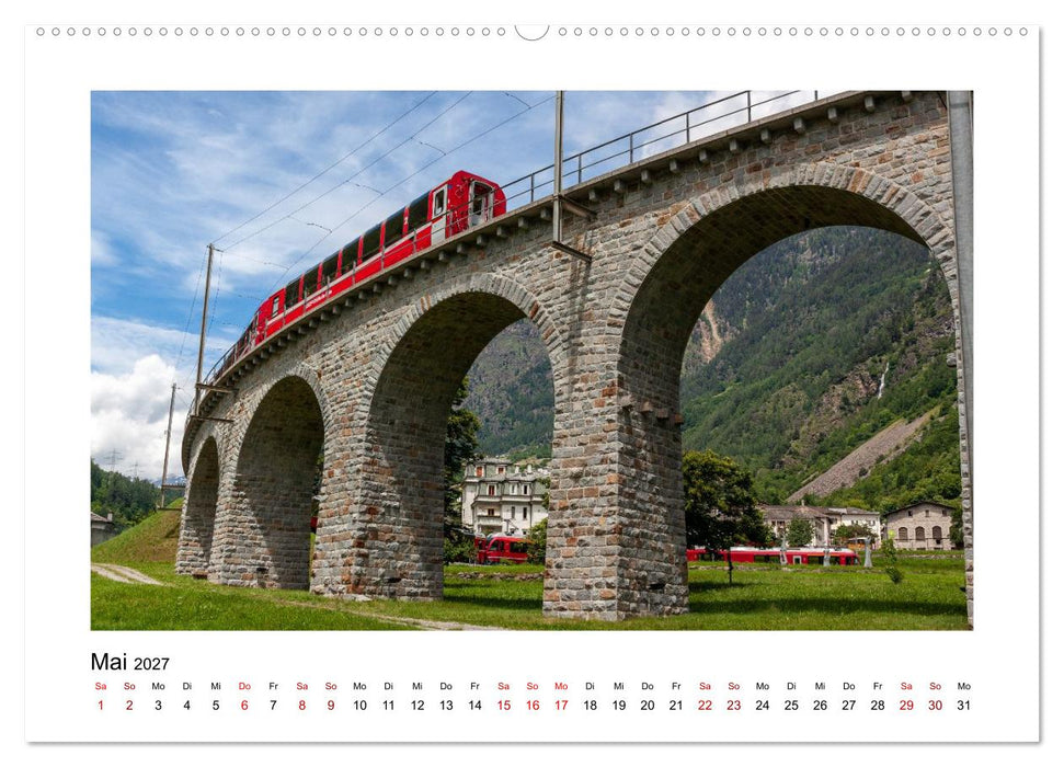 Die Rhätische Bahn - Ein Kurztrip in die Schweiz (CALVENDO Premium Wandkalender 2027)