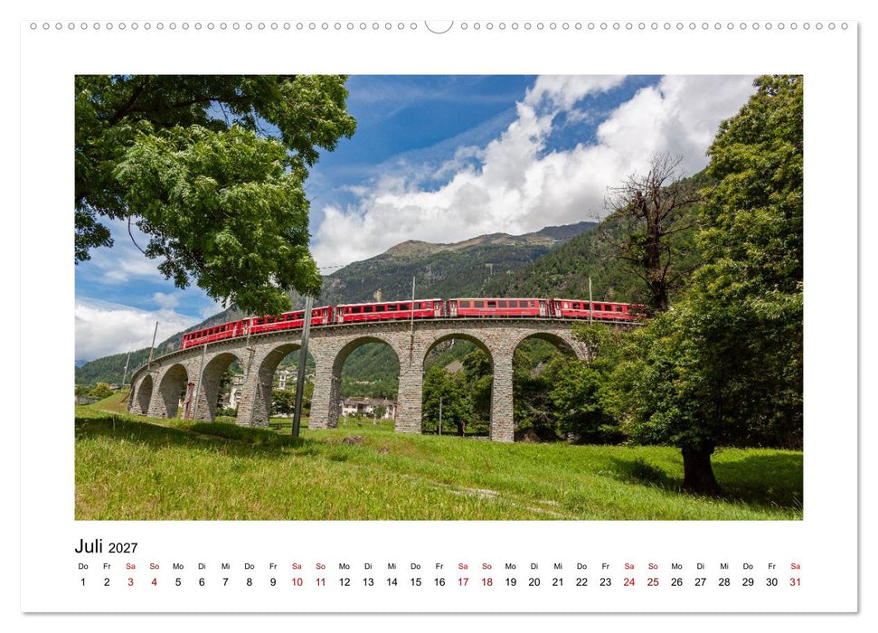 Die Rhätische Bahn - Ein Kurztrip in die Schweiz (CALVENDO Premium Wandkalender 2027)