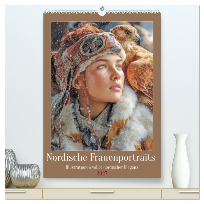 Nordische Frauenportraits - Illustrationen voller nordischer Eleganz (CALVENDO Premium Wandkalender 2027)