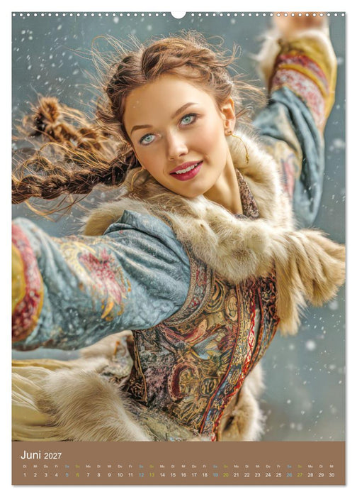 Nordische Frauenportraits - Illustrationen voller nordischer Eleganz (CALVENDO Premium Wandkalender 2027)