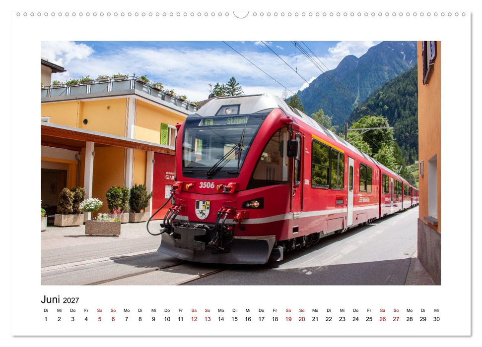 Die Rhätische Bahn - Ein Kurztrip in die Schweiz (CALVENDO Wandkalender 2027)