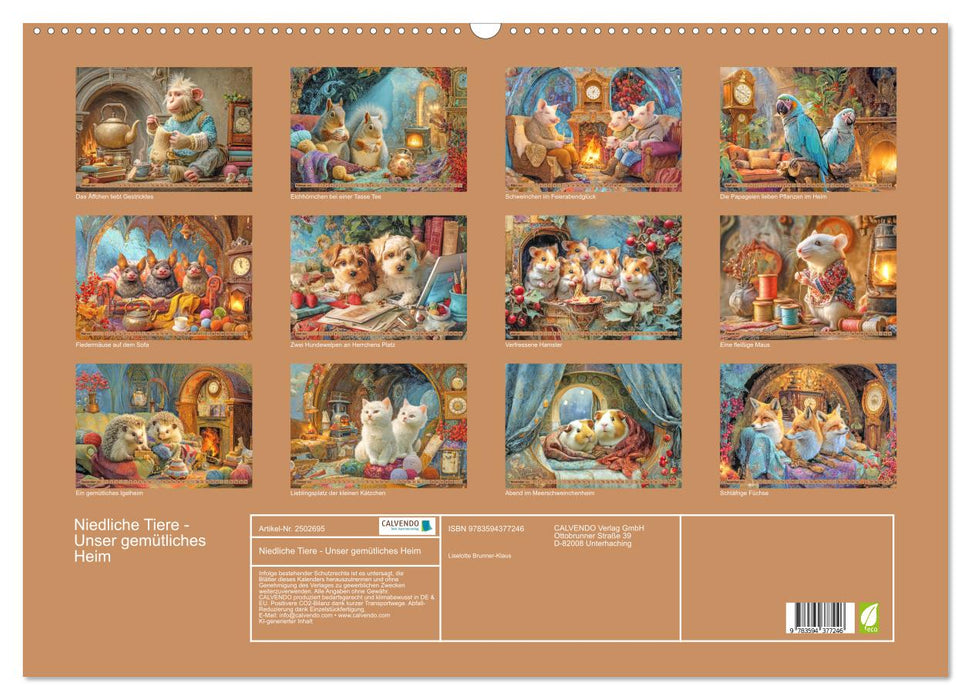 Niedliche Tiere - Unser gemütliches Heim (CALVENDO Wandkalender 2027)